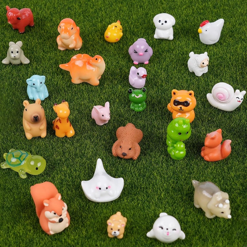 BeadRiver 50PCS Mini Resin Animals Tiny Animals Miniature Figurines Bulk for Micro Fairy Garden Landscape Dollhouse Accessories Hide and Seek Crafts Decor Aquarium Toys - Image 3